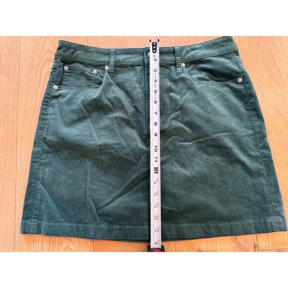 NWT J Crew Corduroy Mini Skirt A-line Dark Green Womens Size 12 - Picture 9 of 9
